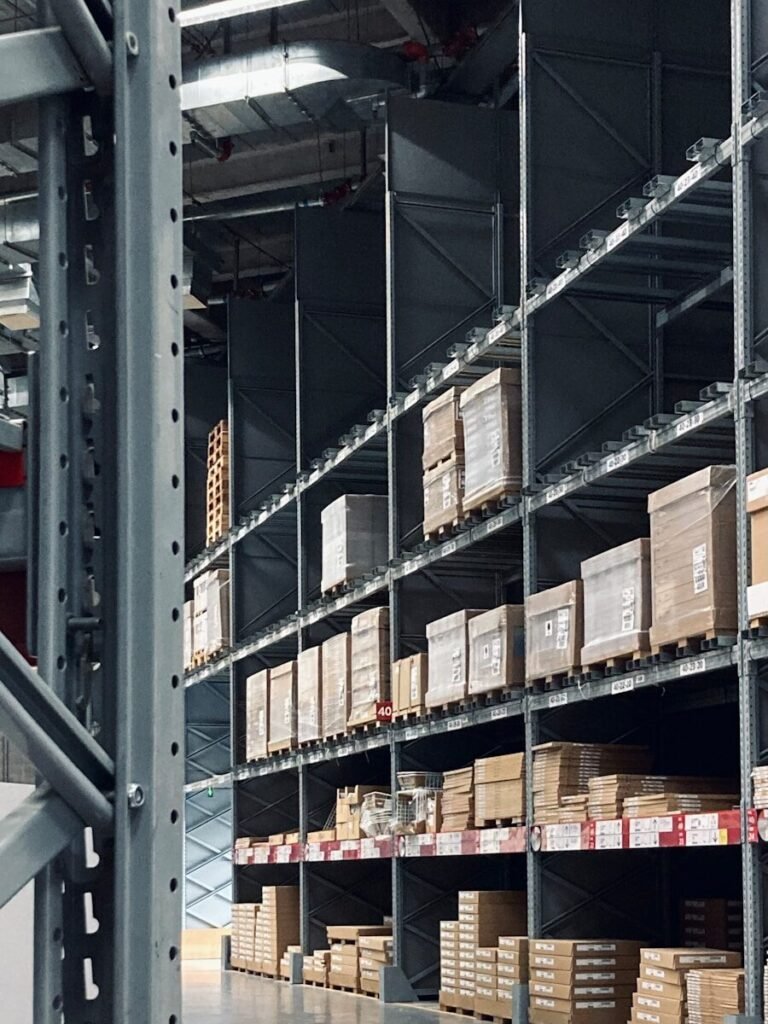 a large warehouse filled with lots of boxes